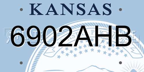 6902AHB Kansas License Plate