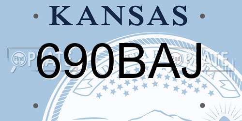 690BAJ Kansas License Plate