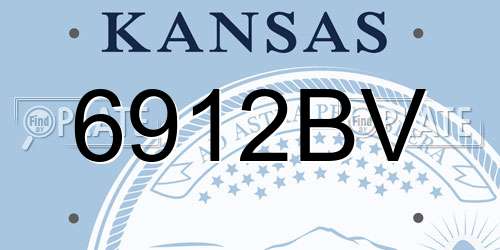 6912BV Kansas License Plate