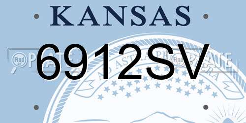 6912SV Kansas License Plate