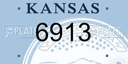 6913 Kansas License Plate
