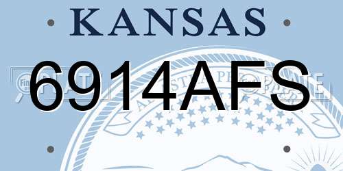6914AFS Kansas License Plate