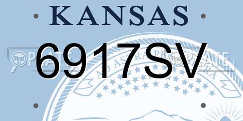 6917SV Kansas License Plate