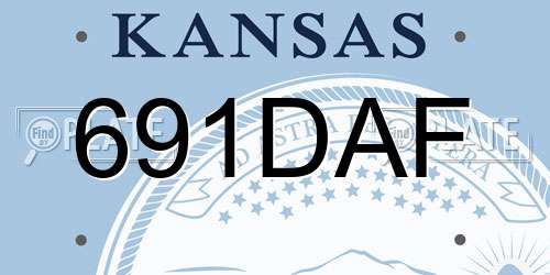 691DAF Kansas License Plate