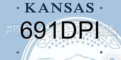 691DPI Kansas License Plate