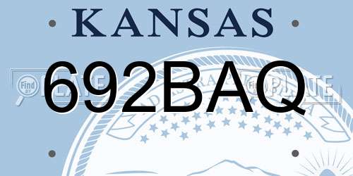 692BAQ Kansas License Plate
