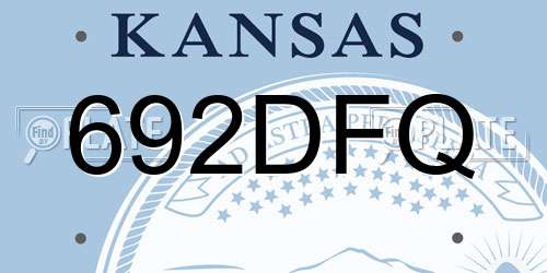 692DFQ Kansas License Plate