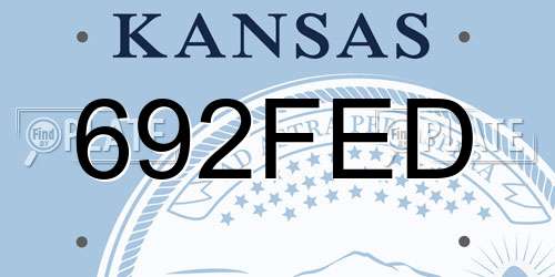 692FED Kansas License Plate