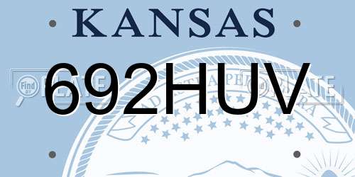 692HUV Kansas License Plate