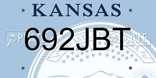 692JBT Kansas License Plate