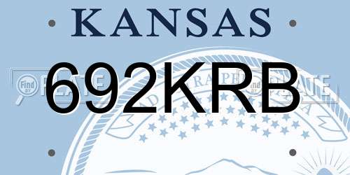 692KRB Kansas License Plate