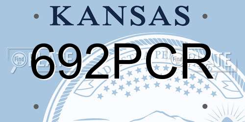 692PCR Kansas License Plate