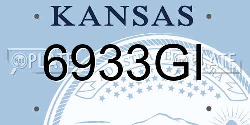 6933GI Kansas License Plate