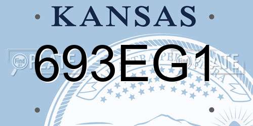 693EG1 Kansas License Plate