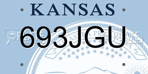 693JGU Kansas License Plate