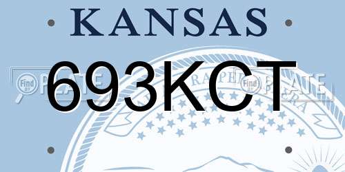693KCT Kansas License Plate