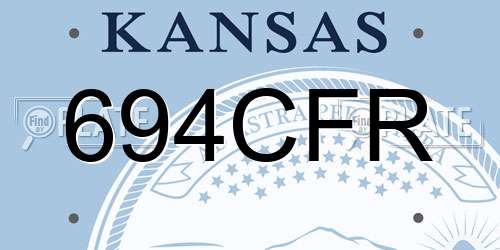 694CFR Kansas License Plate