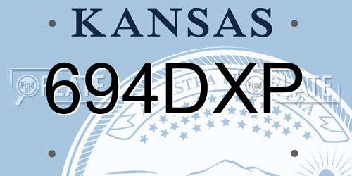 694DXP Kansas License Plate