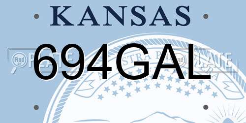 694GAL Kansas License Plate