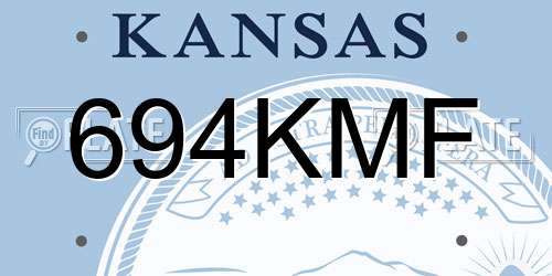 694KMF Kansas License Plate