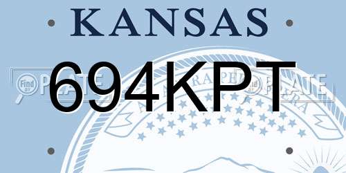 694KPT Kansas License Plate