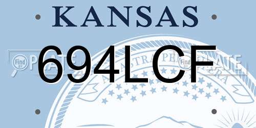 694LCF Kansas License Plate