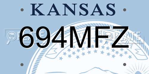 694MFZ Kansas License Plate