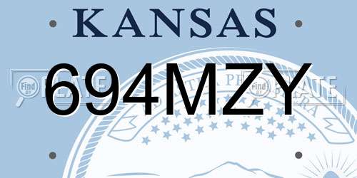 694MZY Kansas License Plate