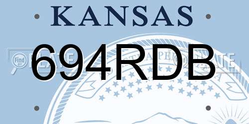 694RDB Kansas License Plate