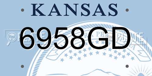 6958GD Kansas License Plate