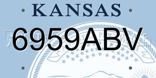 6959ABV Kansas License Plate