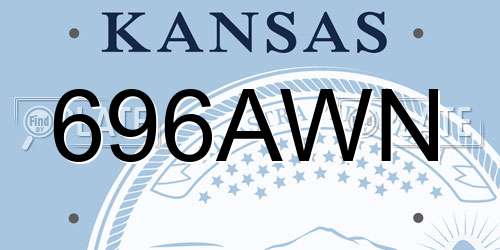 696AWN Kansas License Plate