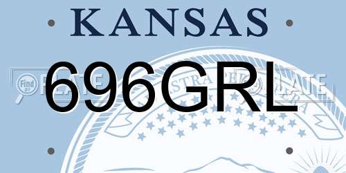 696GRL Kansas License Plate