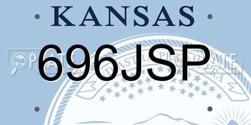 696JSP Kansas License Plate