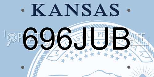 696JUB Kansas License Plate