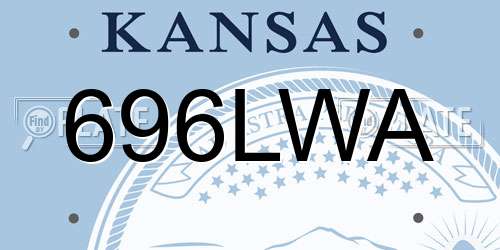 696LWA Kansas License Plate