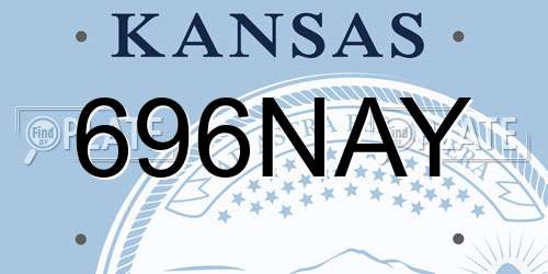 696NAY Kansas License Plate