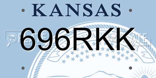 696RKK Kansas License Plate