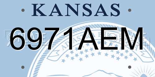 6971AEM Kansas License Plate