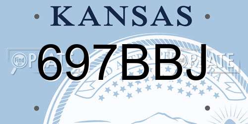 697BBJ Kansas License Plate