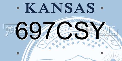 697CSY Kansas License Plate