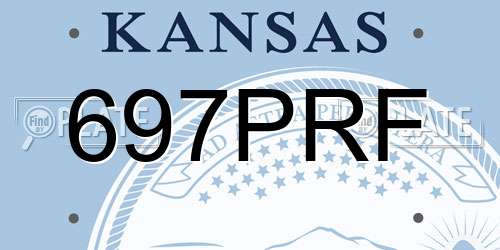 697PRF Kansas License Plate
