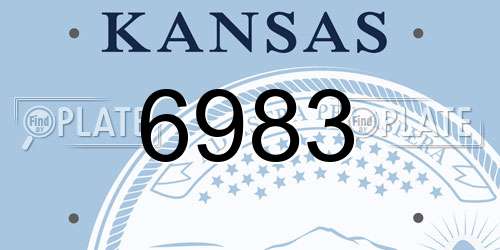 6983 Kansas License Plate
