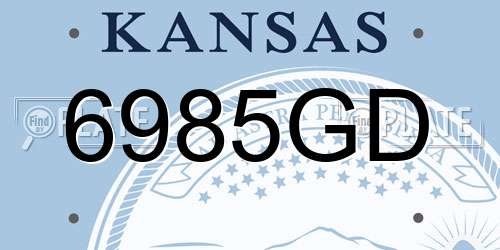 6985GD Kansas License Plate