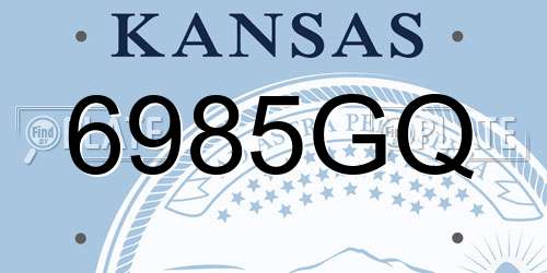 6985GQ Kansas License Plate