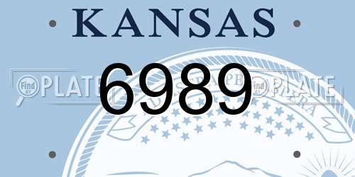 6989 Kansas License Plate