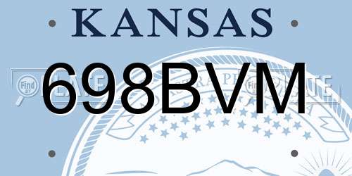 698BVM Kansas License Plate