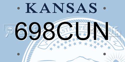698CUN Kansas License Plate