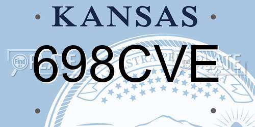 698CVE Kansas License Plate
