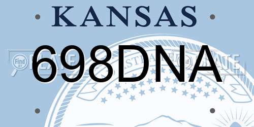 698DNA Kansas License Plate